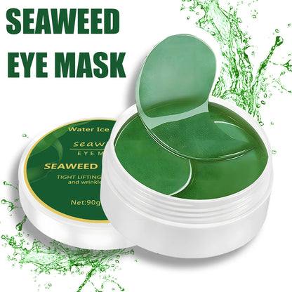 60-Piece Seaweed Hyaluronic Acid Eye Mask for Dark Circle Reduction and Collagen Support in Facial Care