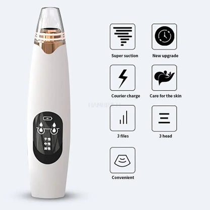 USB Rechargeable Facial Pore Vacuum and Acne Remover - Deep Cleansing Skin Care Tool with Black Dot Cleaner for Pimple Removal
