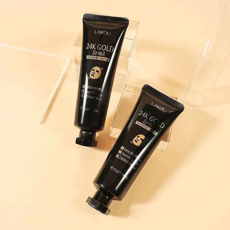 24K Gold Snail Peel-Off Mask - Advanced Pore Cleansing and Blackhead Removal for Detoxified, Radiant Skin Care (50g)