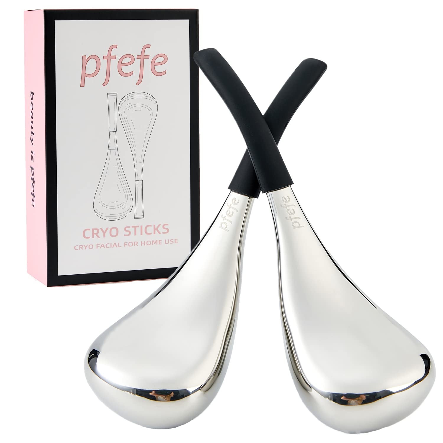 Stainless Steel Ice Globes for Facial Care - Cryo Sticks for Women and Estheticians with Storage Case