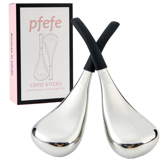 Stainless Steel Ice Globes for Facial Care - Cryo Sticks for Women and Estheticians with Storage Case