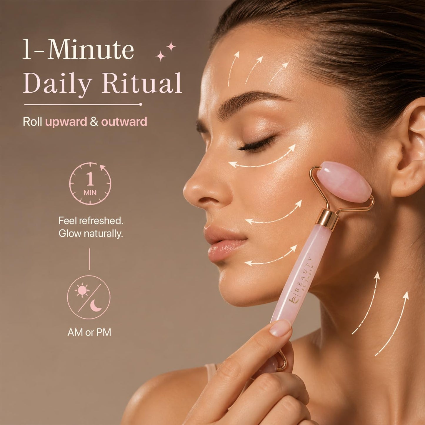 Rose Quartz Face Roller - Premium Skin Care Tool for Fine Lines and Wrinkles, Ideal Relaxation Gift for Women and Teenage Girls, Beauty and Self-Care Essential