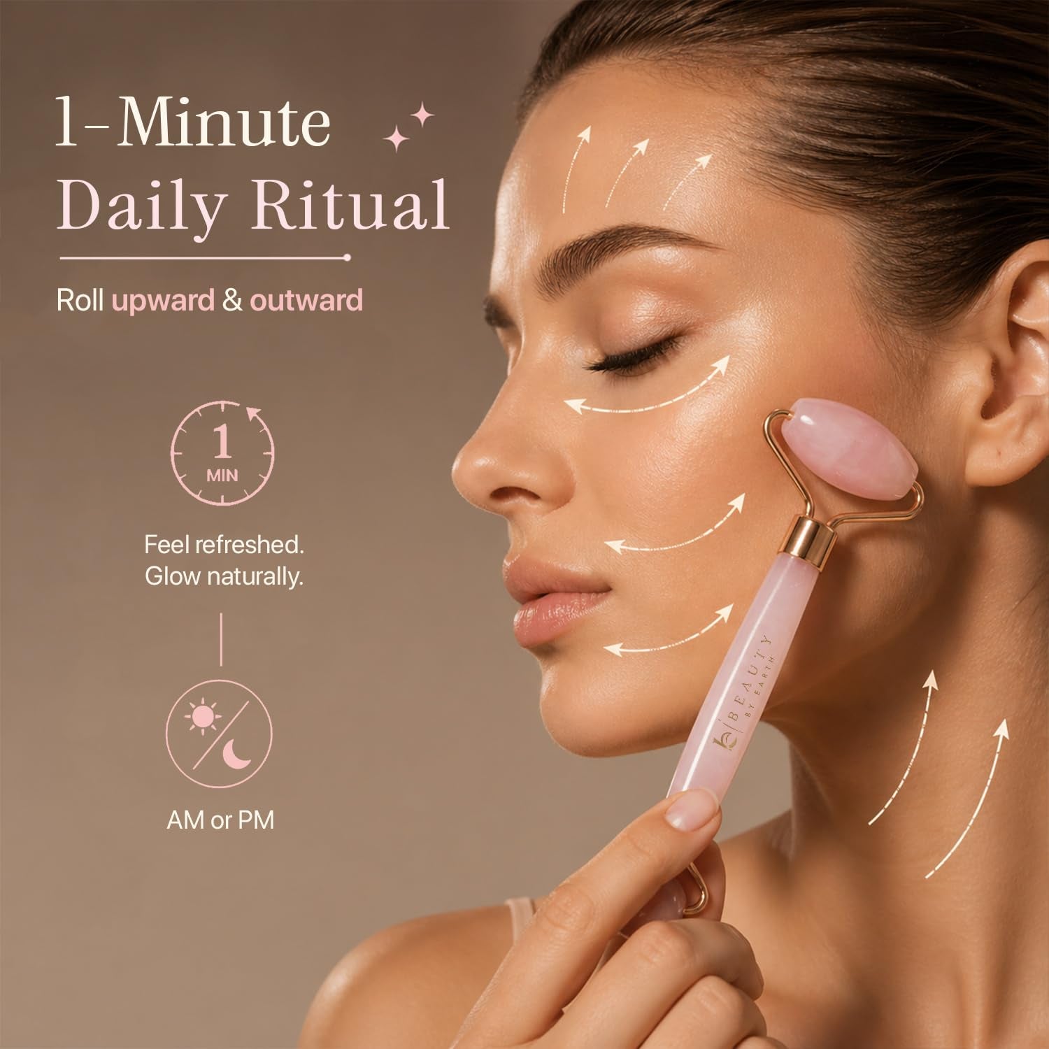 Rose Quartz Face Roller - Premium Skin Care Tool for Fine Lines and Wrinkles, Ideal Relaxation Gift for Women and Teenage Girls, Beauty and Self-Care Essential