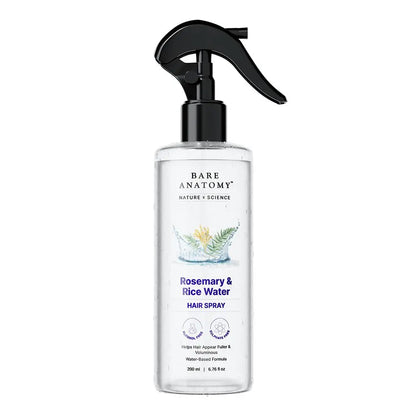 Bare Anatomy Nature X Science Rosemary and Rice Water - 100% Natural Extract for Soft, Smooth Hair - Non-Greasy and Fast Absorbing - 200 ml