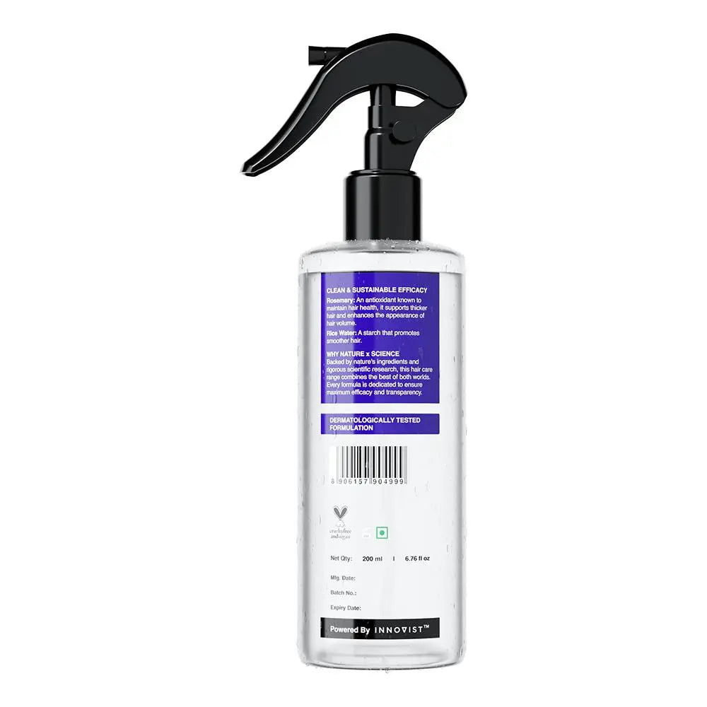 Bare Anatomy Nature X Science Rosemary and Rice Water - 100% Natural Extract for Soft, Smooth Hair - Non-Greasy and Fast Absorbing - 200 ml