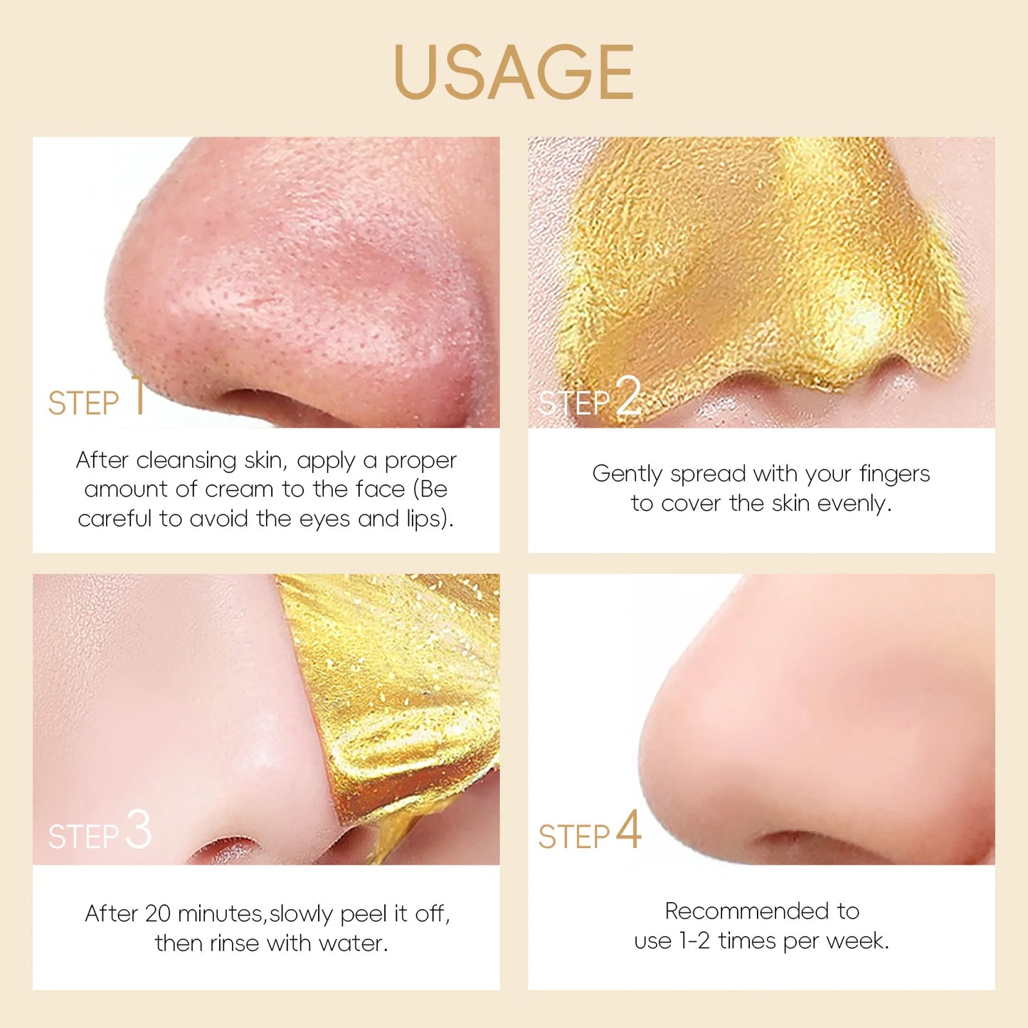 24K Gold Snail Peel-Off Mask - Advanced Pore Cleansing and Blackhead Removal for Detoxified, Radiant Skin Care (50g)
