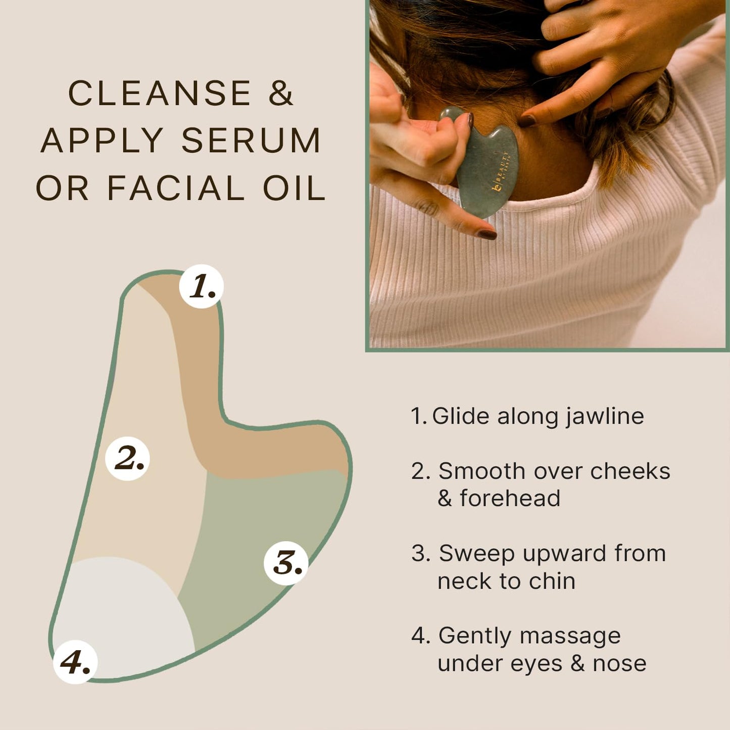 Jade Gua Sha Facial Tool - Professional Face Sculpting and Massager for Lymphatic Drainage and Jawline Definition, Eye Depuffer and Skin Care Solution