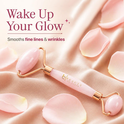 Rose Quartz Face Roller - Premium Skin Care Tool for Fine Lines and Wrinkles, Ideal Relaxation Gift for Women and Teenage Girls, Beauty and Self-Care Essential