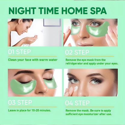 60-Piece Seaweed Hyaluronic Acid Eye Mask for Dark Circle Reduction and Collagen Support in Facial Care