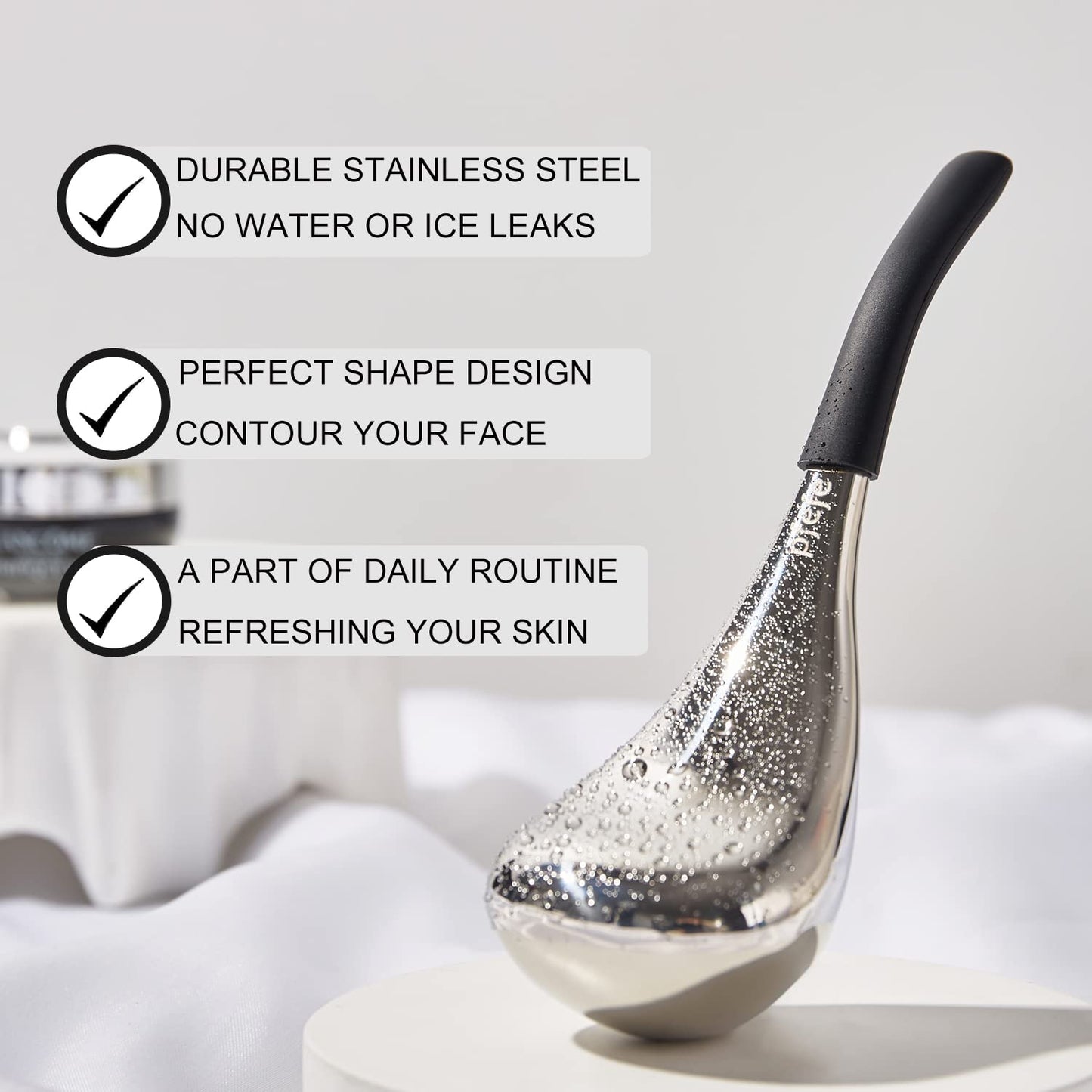 Stainless Steel Ice Globes for Facial Care - Cryo Sticks for Women and Estheticians with Storage Case