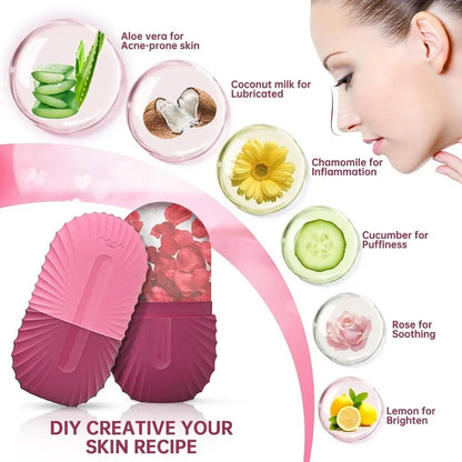 Silicone Ice Face Roller and Mold for Reducing Eye Puffiness and Shrinking Pores
