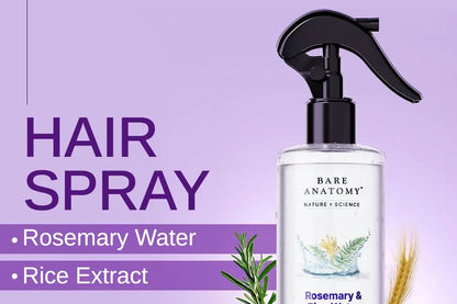 Bare Anatomy Nature X Science Rosemary and Rice Water - 100% Natural Extract for Soft, Smooth Hair - Non-Greasy and Fast Absorbing - 200 ml