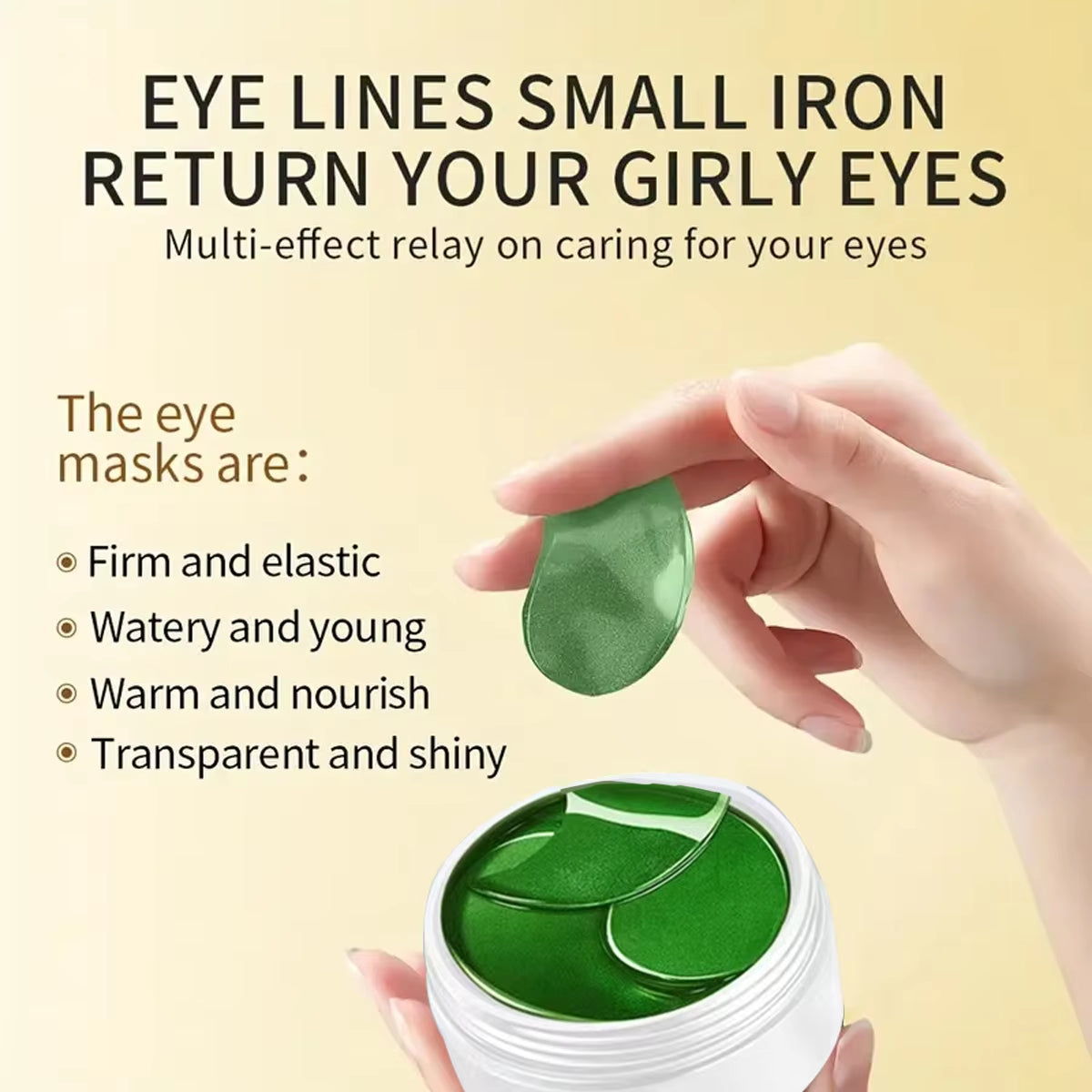 60-Piece Seaweed Hyaluronic Acid Eye Mask for Dark Circle Reduction and Collagen Support in Facial Care